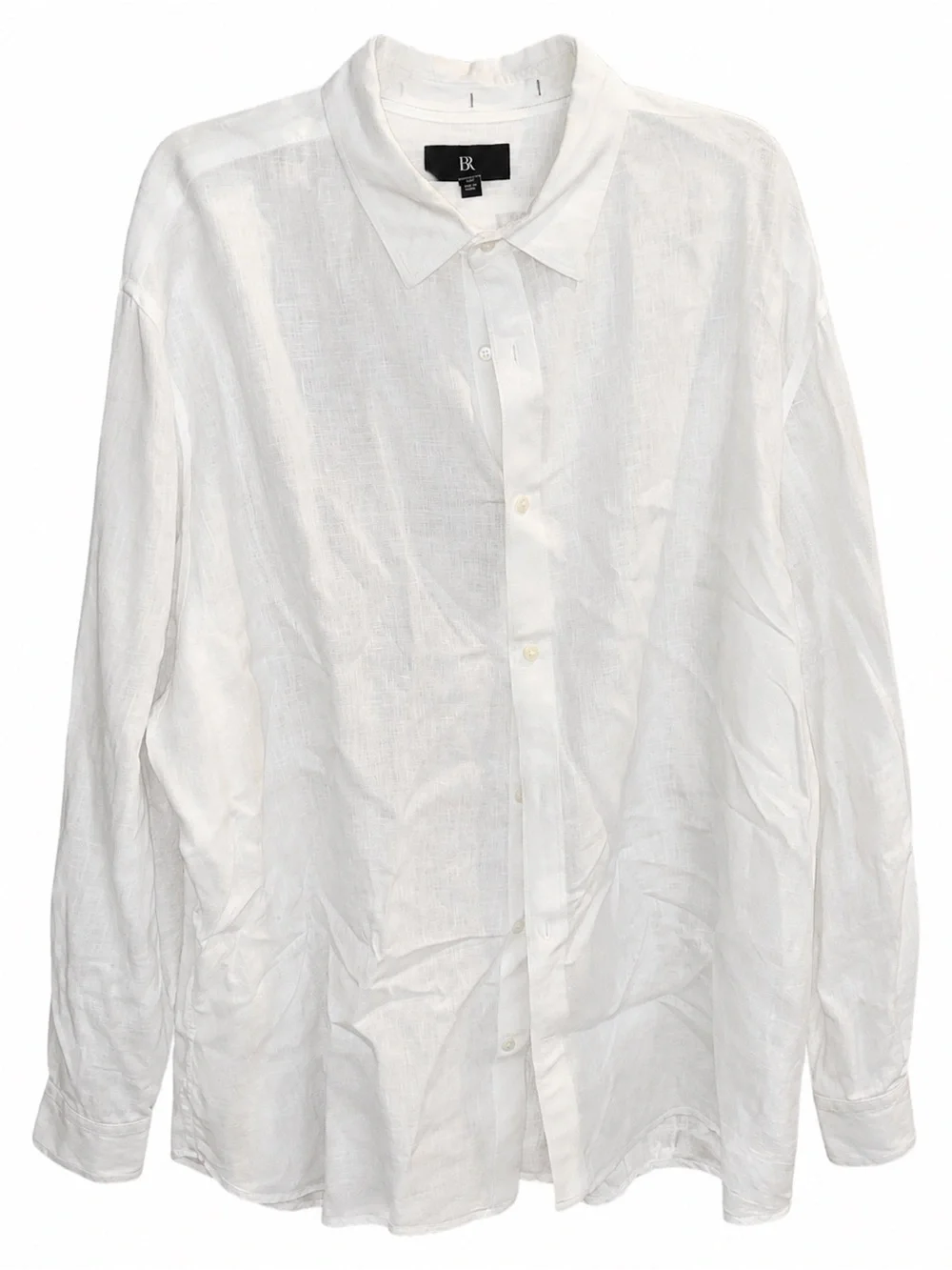 Banana Republic White Linen Button-Up Shirt
